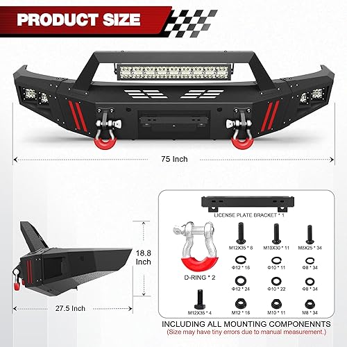 Miniatura 3 de Parachoques delantero compatible con Ford F-150 2009-2014, parachoques negro texturizado para camioneta F150 con placa de cabrestante, luces,