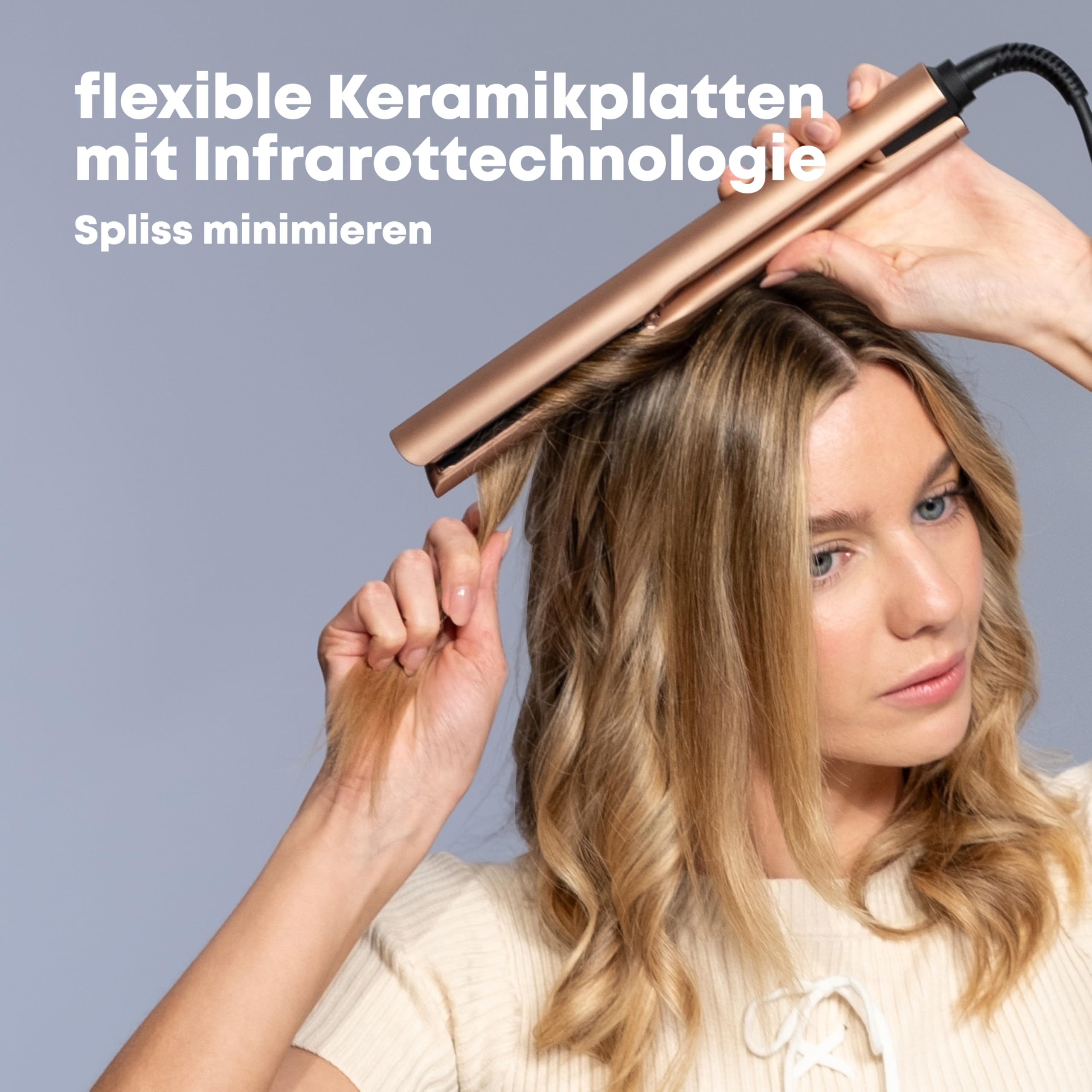 REVAMP Dynamic Radiance Ionen Glätteisen Keramik - Lange Platten | Straight & Style, One-Stroke-Styling, Geschwungenes Design, Wellen und Locken, Profi-Haarglätter