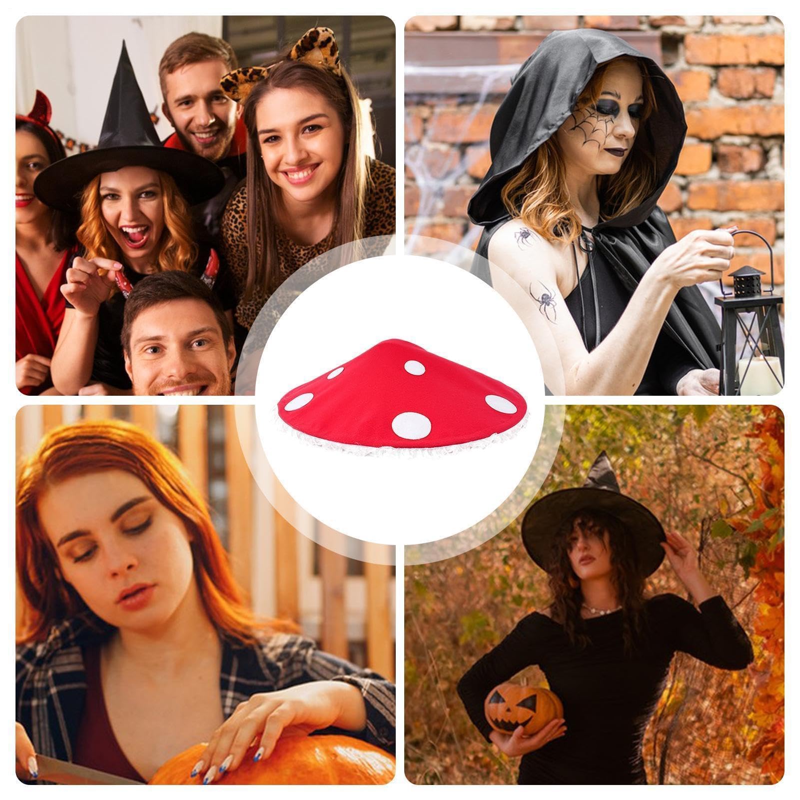 Cappello a fungo oversize con tesa larga, accessorio per cosplay e feste, per adolescenti e adulti, ideale per Halloween