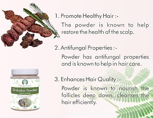 Miniatura 2 de Shikakai Powder 100 Gm  Acacia concinna Fruit Pods Powder  Limpiador y acondicionador natural para el cabello  Vegano  Sin OMG  Vegano