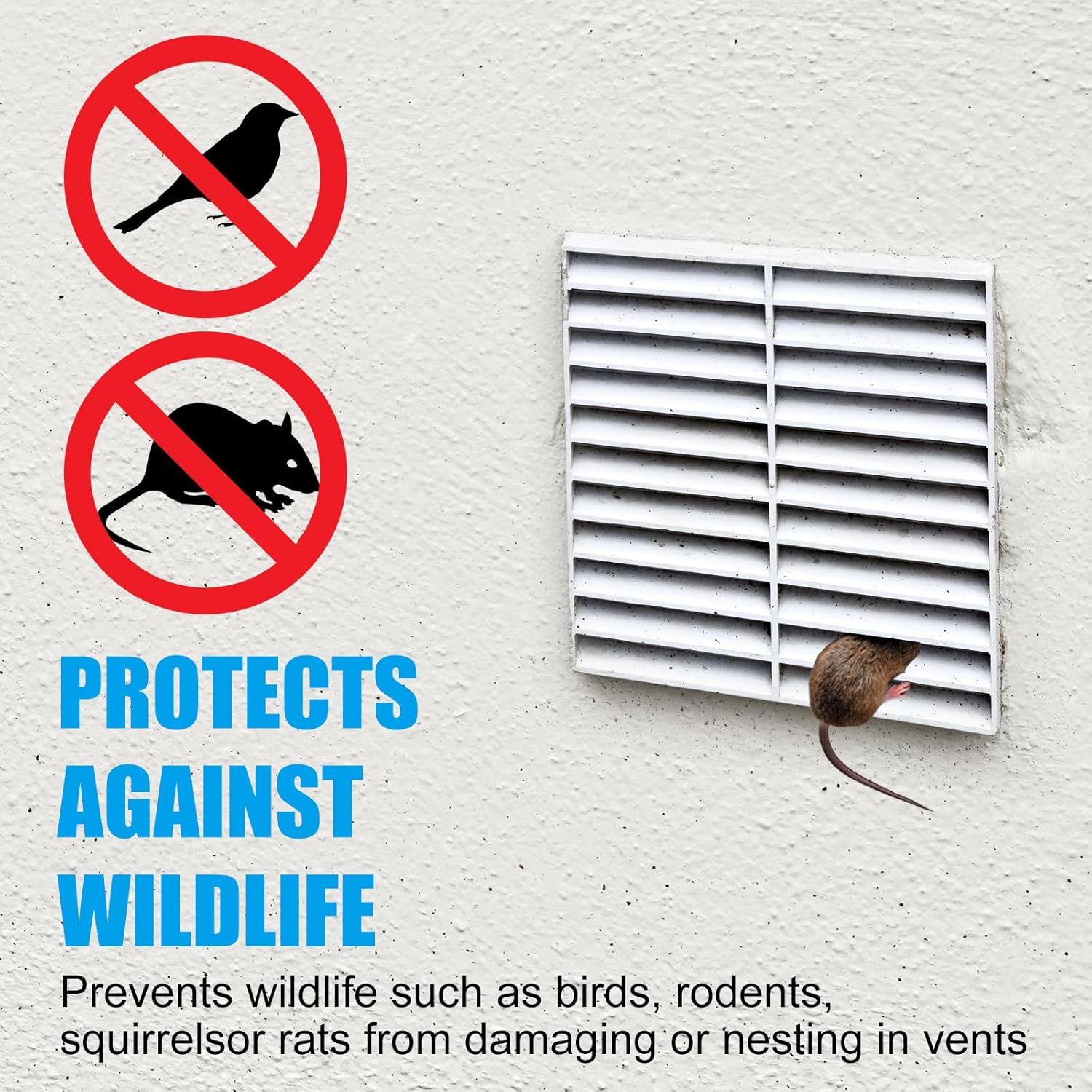 Dryer Vent Cover Guard 7" L x 7" W x 5" H Dryer Vent Bird Guard, Galvanized Steel Dryer Vent Cage Universal Vent Guard Fit for Most 3" to 4" Dryer Vents & Exhaust Fans, Black Powder Coat Finish
