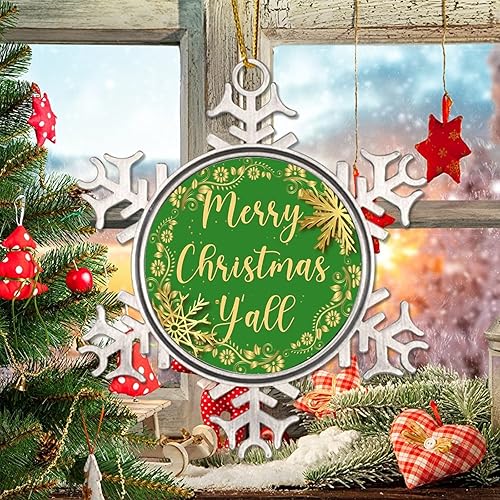 Miniatura 6 de Snowflake Christmas Ornament - Seasons Greeting Tree Decoration Ornaments Merry Christmas Y'all Metal Snowflake Decoration Gold Snowflake Ball