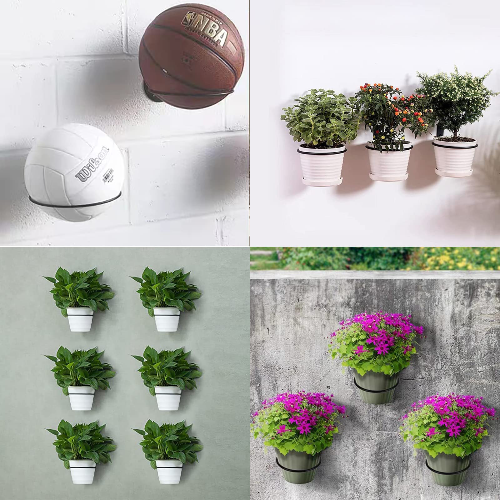 Cepewa Set di 6 fioriere Bianco 15 cm altezza 5 cm | Vaso per erbe aromatiche da appendere ed