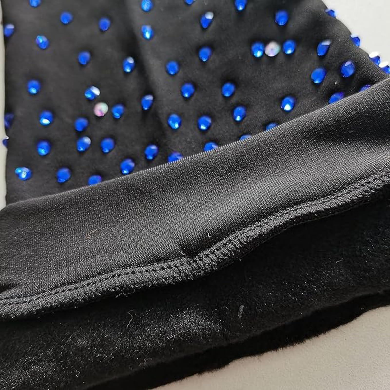 Luhuo - Pantaloni da Pattinaggio su Ghiaccio, da Ragazza, in Pile Nero, con Strass