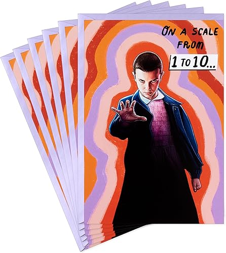 Hallmark Tarjetas Stranger Things (6 tarjetas con sobres) para cumpleaños, solo porque y más