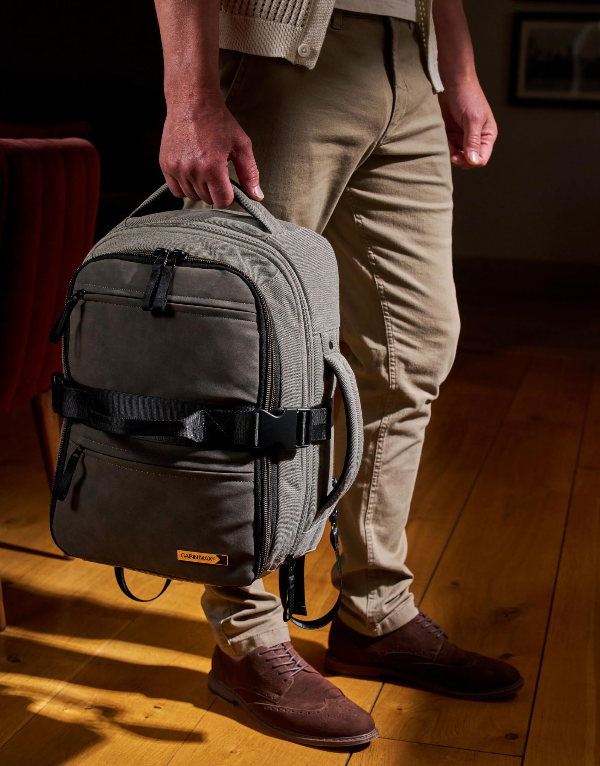 Cabin Max Evos Bolsa Viaje 40x30x20 Mochila Extensible de Mano híbrida con Ruedas (40 x 30 x 15 cm y 40 x 30 x 20 cm), Gris, 40x30x15, Equipaje de Mano Debajo del Asiento