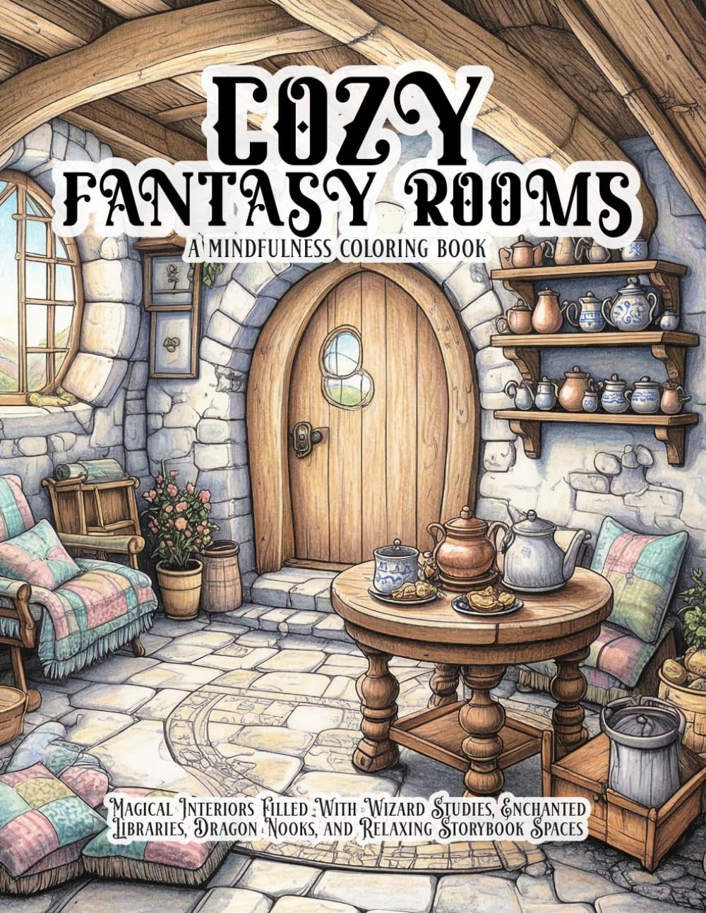 Cozy Fantasy Rooms Coloring Book: Coloring Book featuring Magical Interiors Filled With Wizard Studies, Enchanted Libraries, and Relaxing Storybook ... for Relaxation and Creative Stress Relief