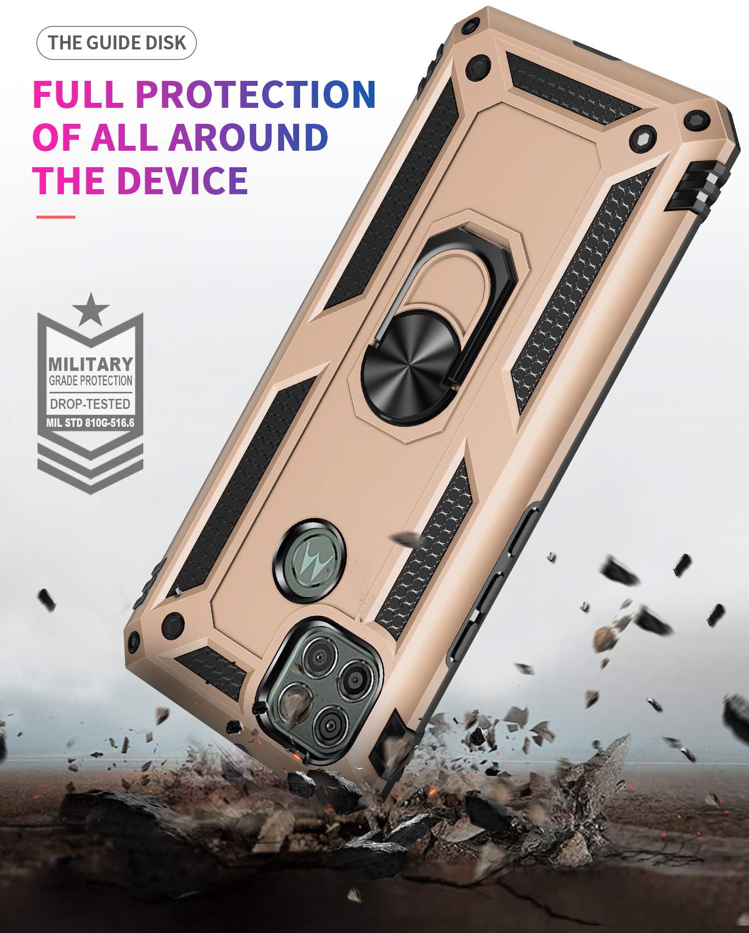 Funda Para Motorola Moto G Fast, Protectora/con Anillo/roja | Cuotas Sin Interés