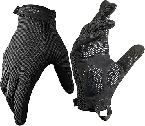 FREETOO Guantes de entrenamiento de dedo completo para hombres, excelente agarre protección de la palma guantes acolchados de levantamiento de pesas
