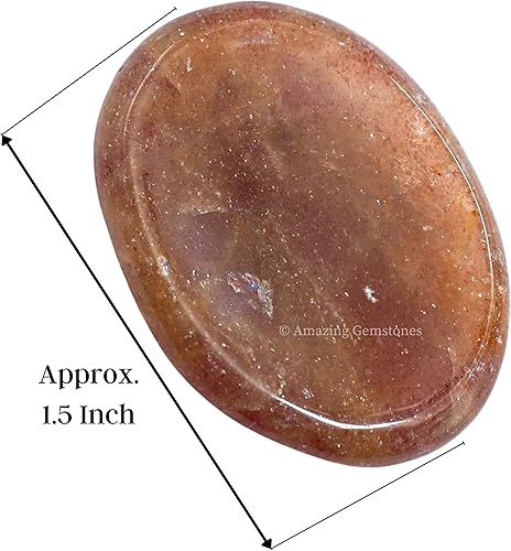 Miniatura 9 de Piedras de preocupación de cristal granate para la ansiedad, piedra de preocupación del pulgar para meditación del estrés, artículos de alivio de la