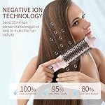 Pinceau thermique K&K Brosse ronde chauffée - Blowout Look Volumizer avec 1.5 inch Chaud Round pour l'outil de styleur de cheveux Lisseur et curler 2 en 1 Temperture Contronale double tension 1 Brosse à friser ronde en céramique tourmaline de 1/2 pouce. Crea