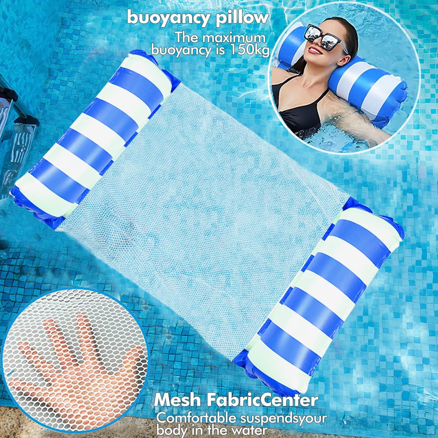FARONG 2 Pcs Water Hammock, 4in1 Inflatable Floating Bed Premium