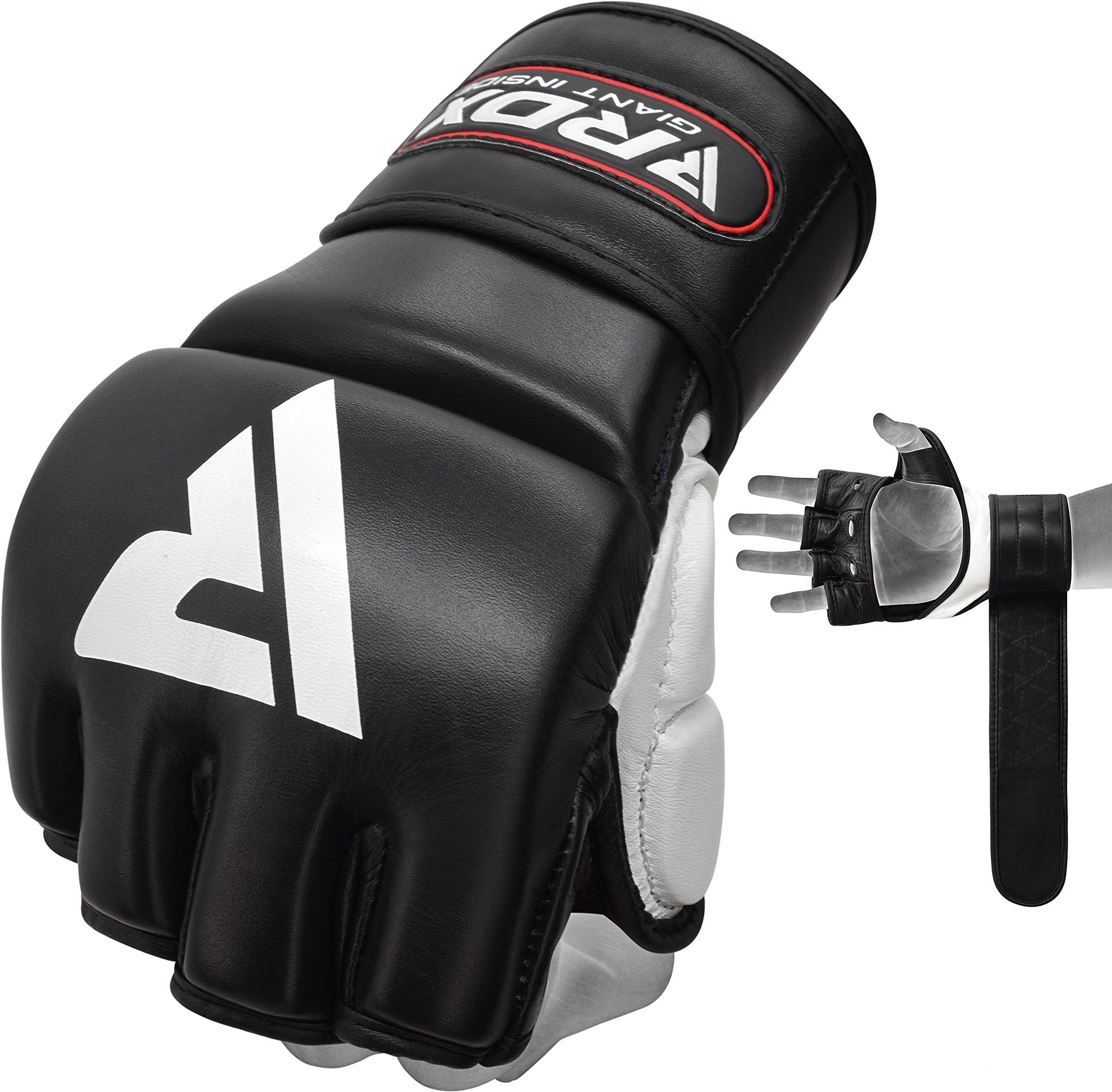 RDX Authentic Leather 7oz Grappling Gloves MMA,UFC,Boxing,Cage NHB-Size Small, Medium, Large, X-Large