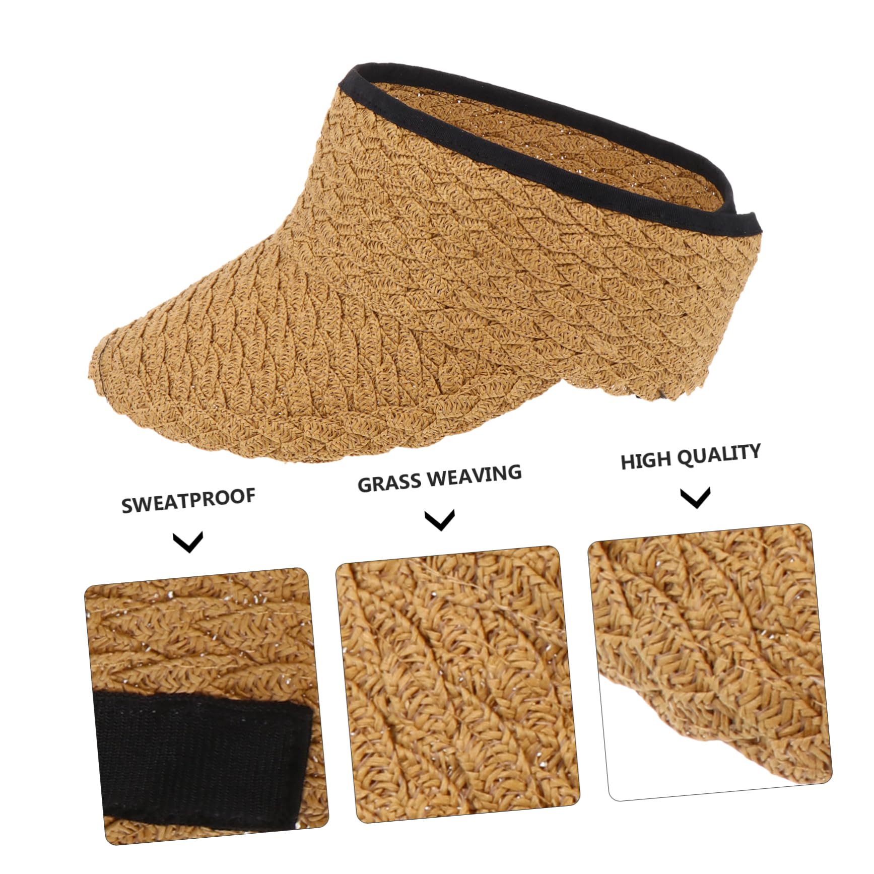 CALLARON Sombrero De Copa Vacío Bloquear Playa Plegable Hombres Sombrero para El Sol Sombrero De Pesca Arriba Borde Proteccion Sombrero para El Sol Reversible Tapa Khaki