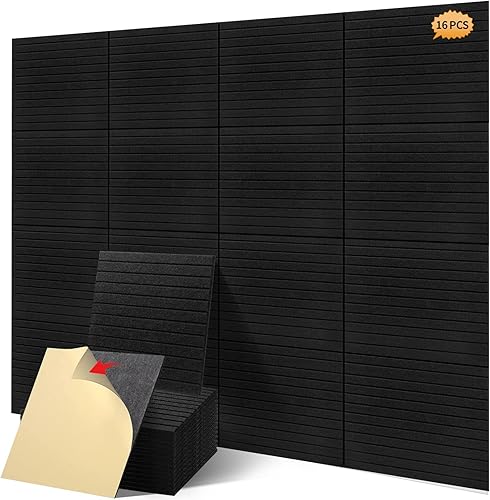 16 paneles de pared insonorizados de grado profesional, paneles acústicos, paneles de sonido de primera calidad, mejor que la espuma, diseño de