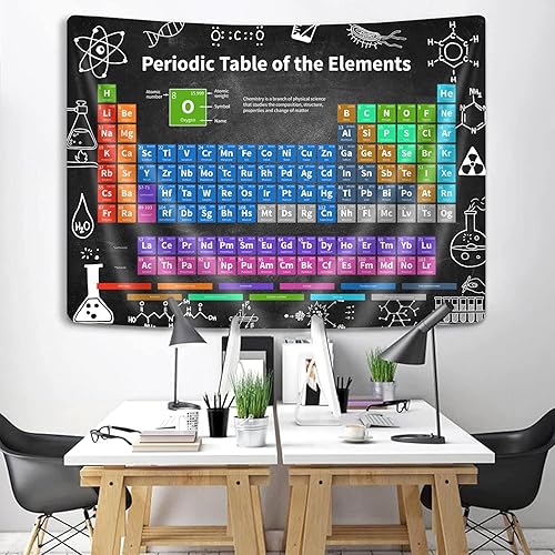 Miniatura 2 de JAWO Tapiz de química científica, tabla periódica de los elementos, 36 x 26 pulgadas, dormitorio, aula, sala de estar, dormitorio