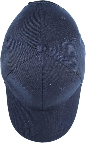 Miniatura 4 de Gorras de béisbol con correa trasera ajustable, lisas, negras, 12 unidades