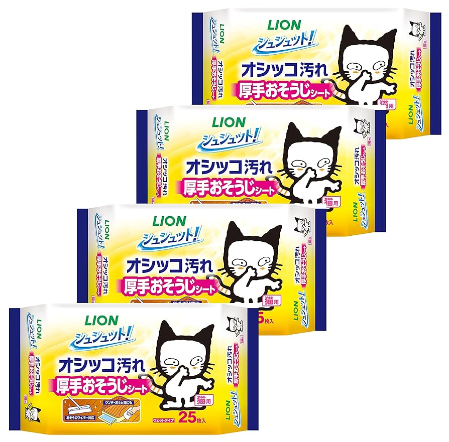 Amazon.co.jp: シュシュット! 厚手おそうじシート 猫用 ×4セット