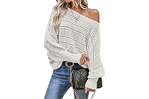 Relaxed Open Back Off-the-Shoulder Sweater