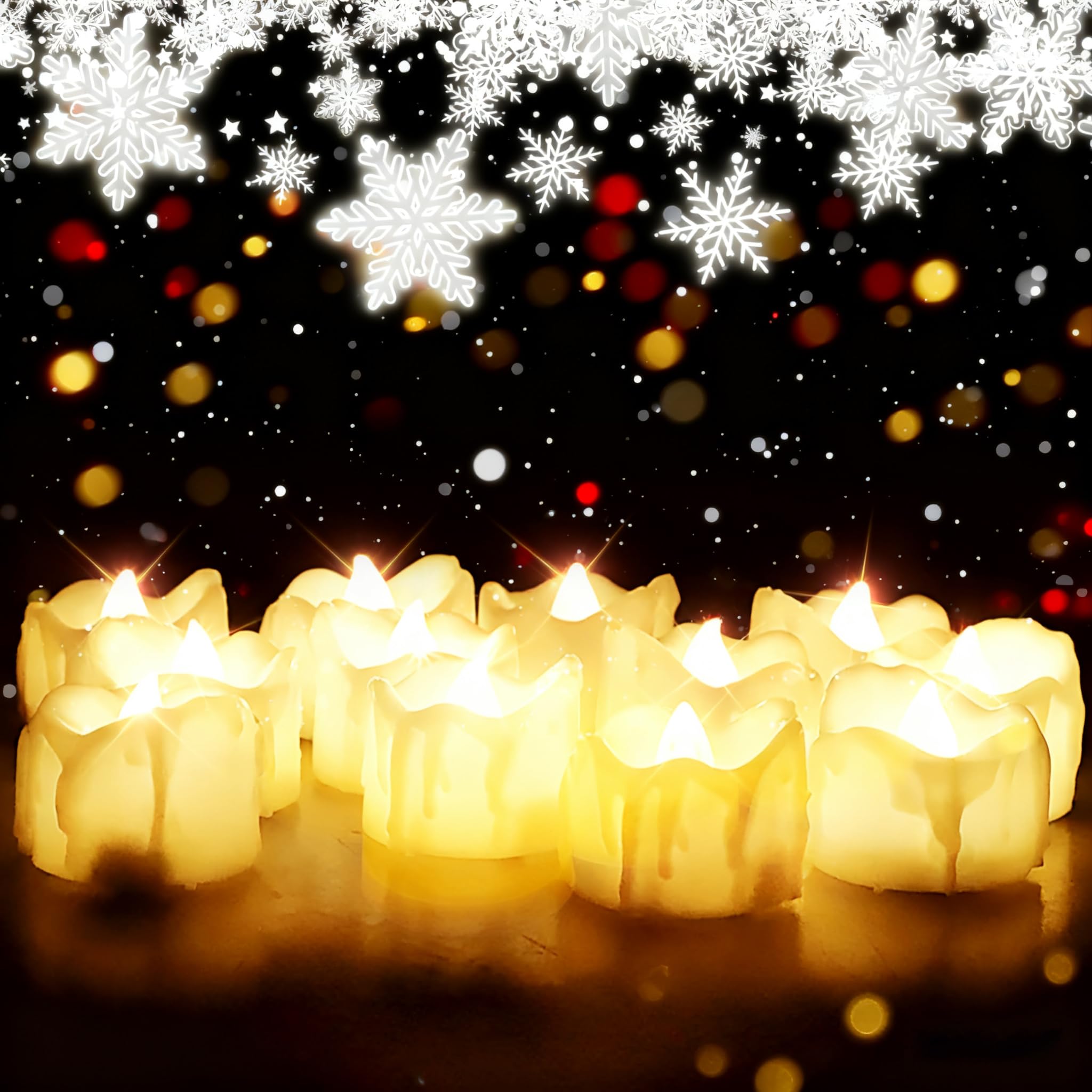 LED Candle Lights,12-Pack Realistic Flickering Flameless Candles Warm White Battery Operated LED Tea Lights with Dancing Flame for Birthday,Festivals,Halloween,Home, Dinner,Christmas