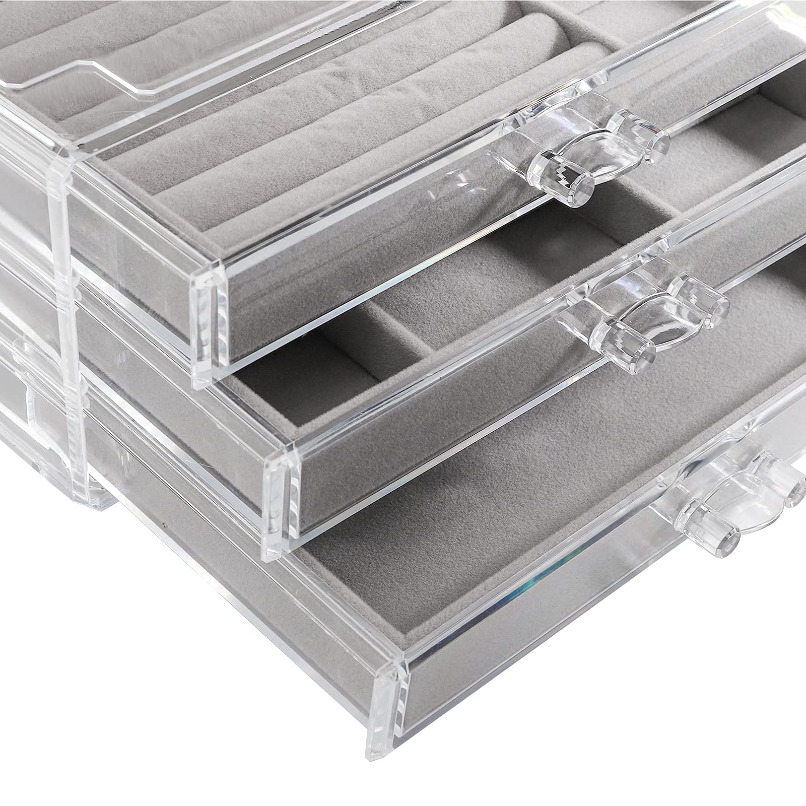 Acryl-Schmuck-Organizer Mit 3 Schubladen – Transparent, 21,5x14,5x9,2 Cm, Für Nageldekoration, Modeschmuck & Mehr