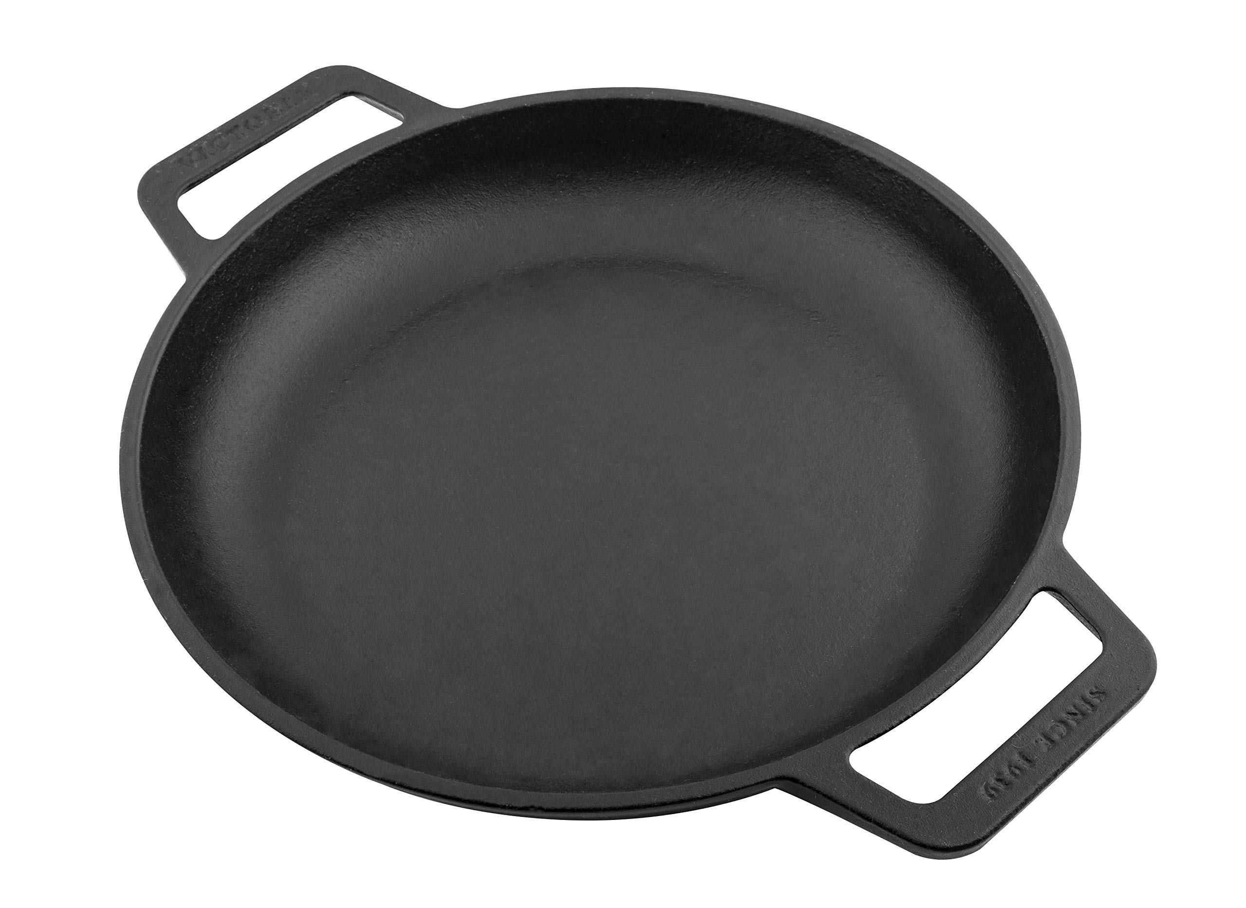 Buy Victoria Cast Iron Round Skillet with Double Loop Handles Seasoned