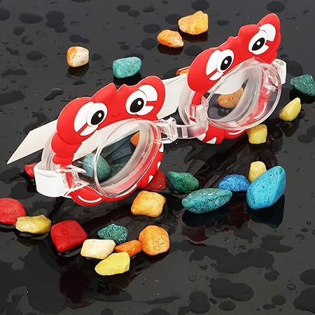 Passion Petals Goggles for Children Anti Fog Swimming Glasses Kids Diving Surfing Goggles boy/Girl Optical Reduce Glare Eye wear - Redcrab