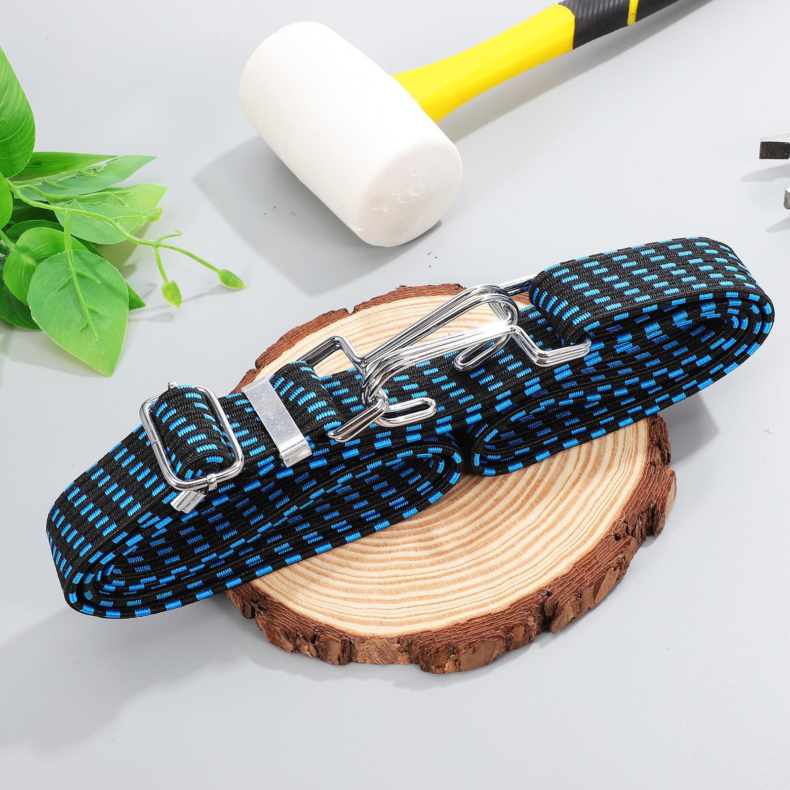6 Pezzi Cinghie Elastiche Regolabili con Ganci in Metallo, Corde Elastiche Extra Lunghe 3 Metri per Fissaggio Bagagli, Cinghie Ancoraggio per Camper, Traslochi e Attrezzature