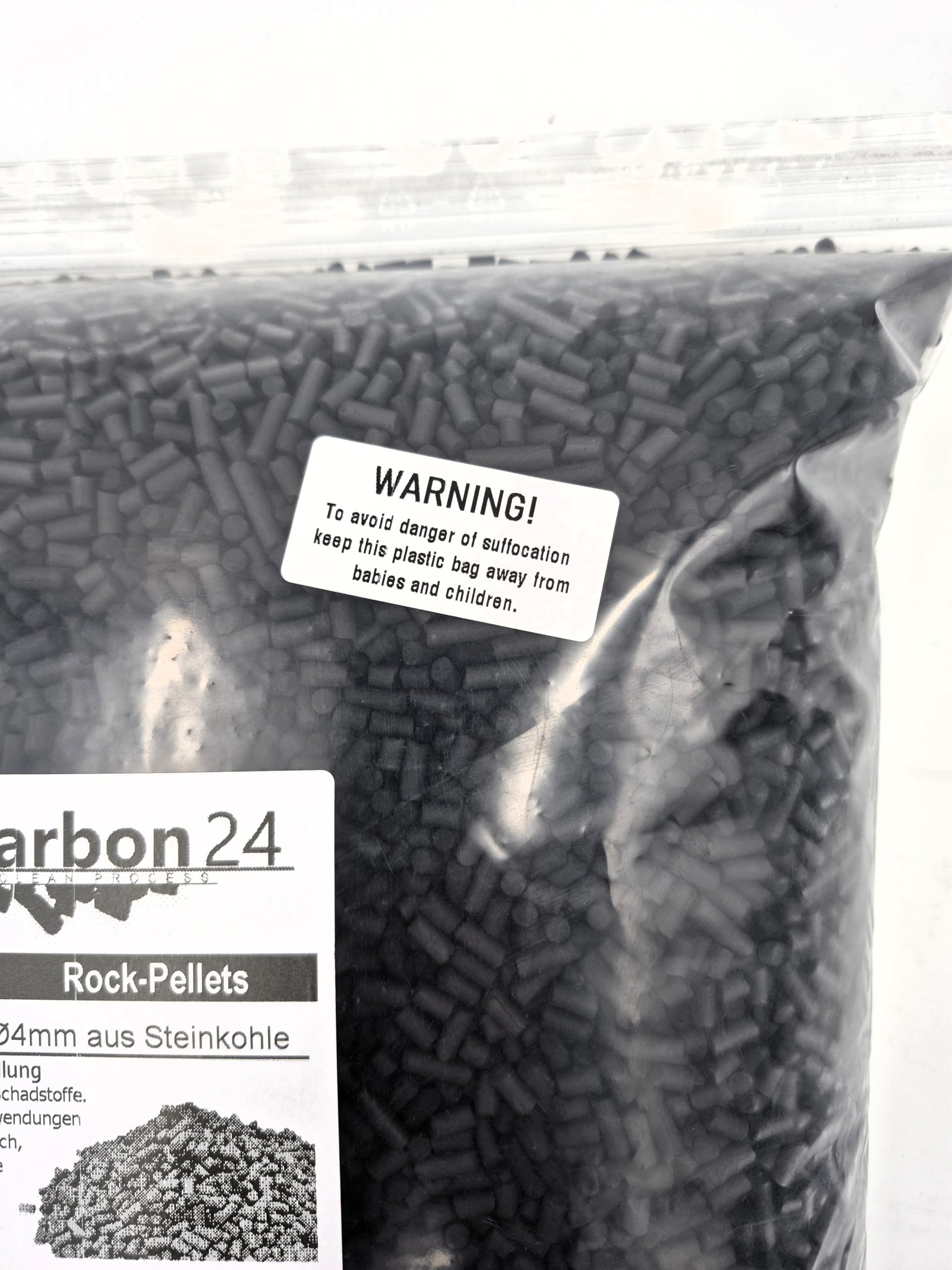 Granulki z węglem aktywnym Ø 4 mm, z węgla kamiennego do oczyszczania powietrza CC24 AERO-CLEAN Rock-Pellets nowe: 2-krotnie odpylany (5 litrów)
