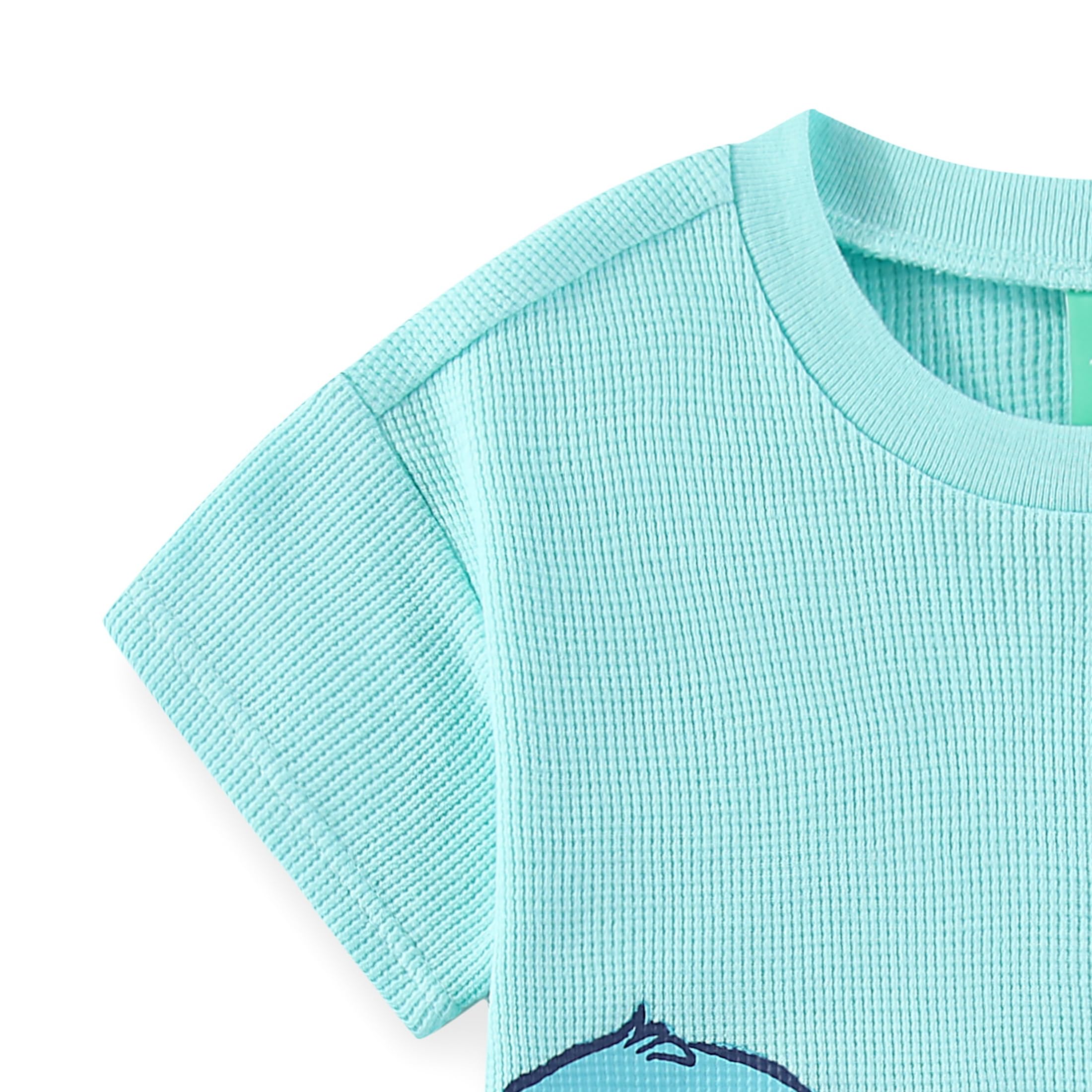 Disney Lilo & Stitch Set aus kurzärmeligem Hemd und Shorts für Babys, Waffelmuster
