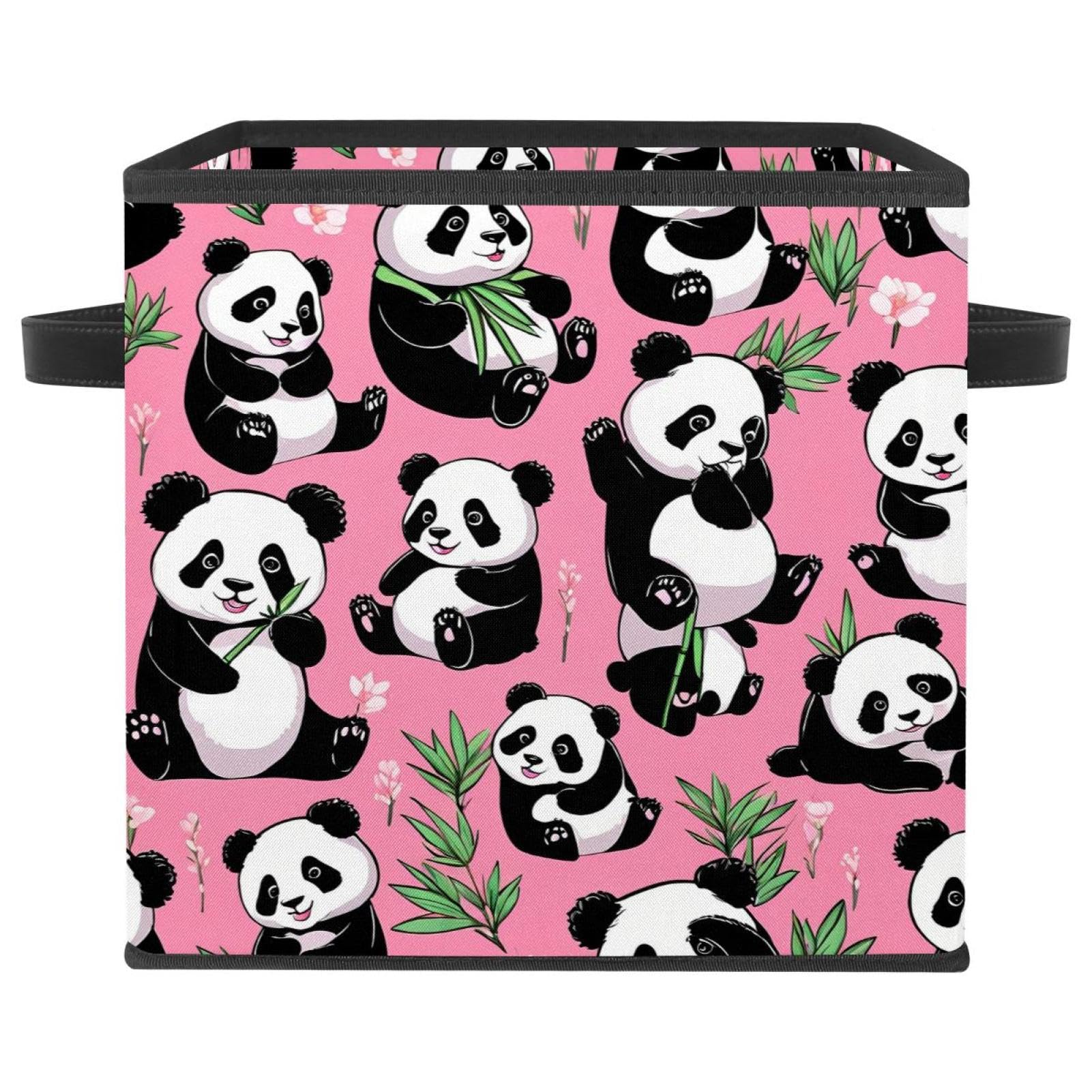 Bac de rangement cube gain de place boîte pliable panda rose anti-désordre placard