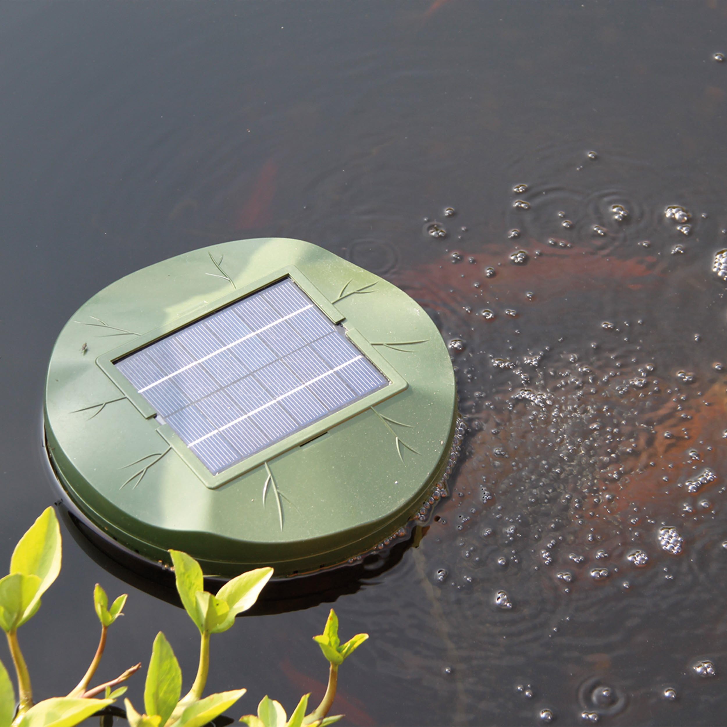Esotec 101875 Aérateur de Bassin Solaire Flottant Nénuphar Flottant 120 l/h Pompe à oxygène pour étang, Pompe à air, Bassin de Jardin, Accessoire de Bassin, Pompe d'aération, Pompe Solaire
