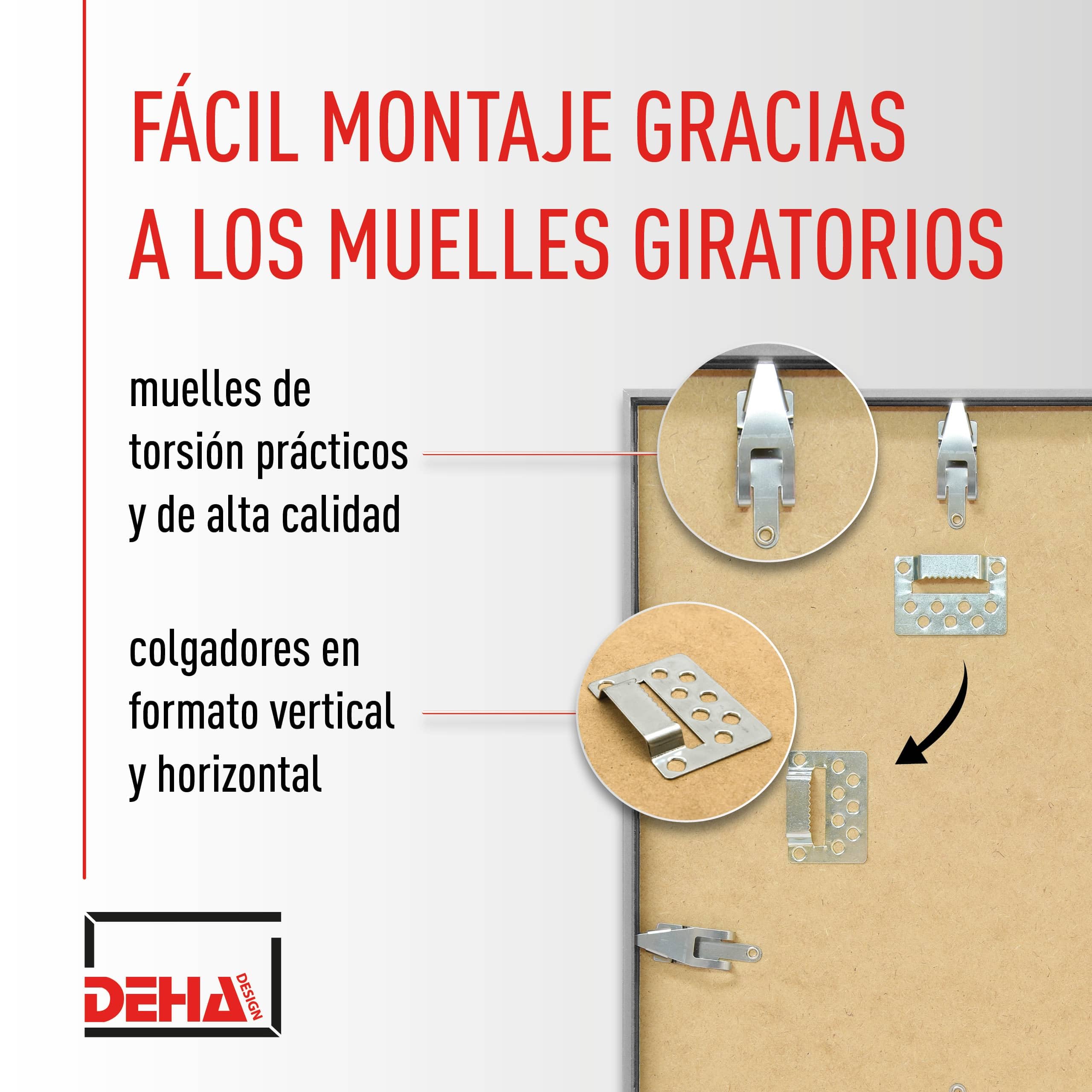 DEHA Design marco de fotos, 70 x 100 cm, Aluminio, Plata mate, Marco para pósterpara colgaren formato vertical y apaisado, vidrio sintético irrompible, Tribeca
