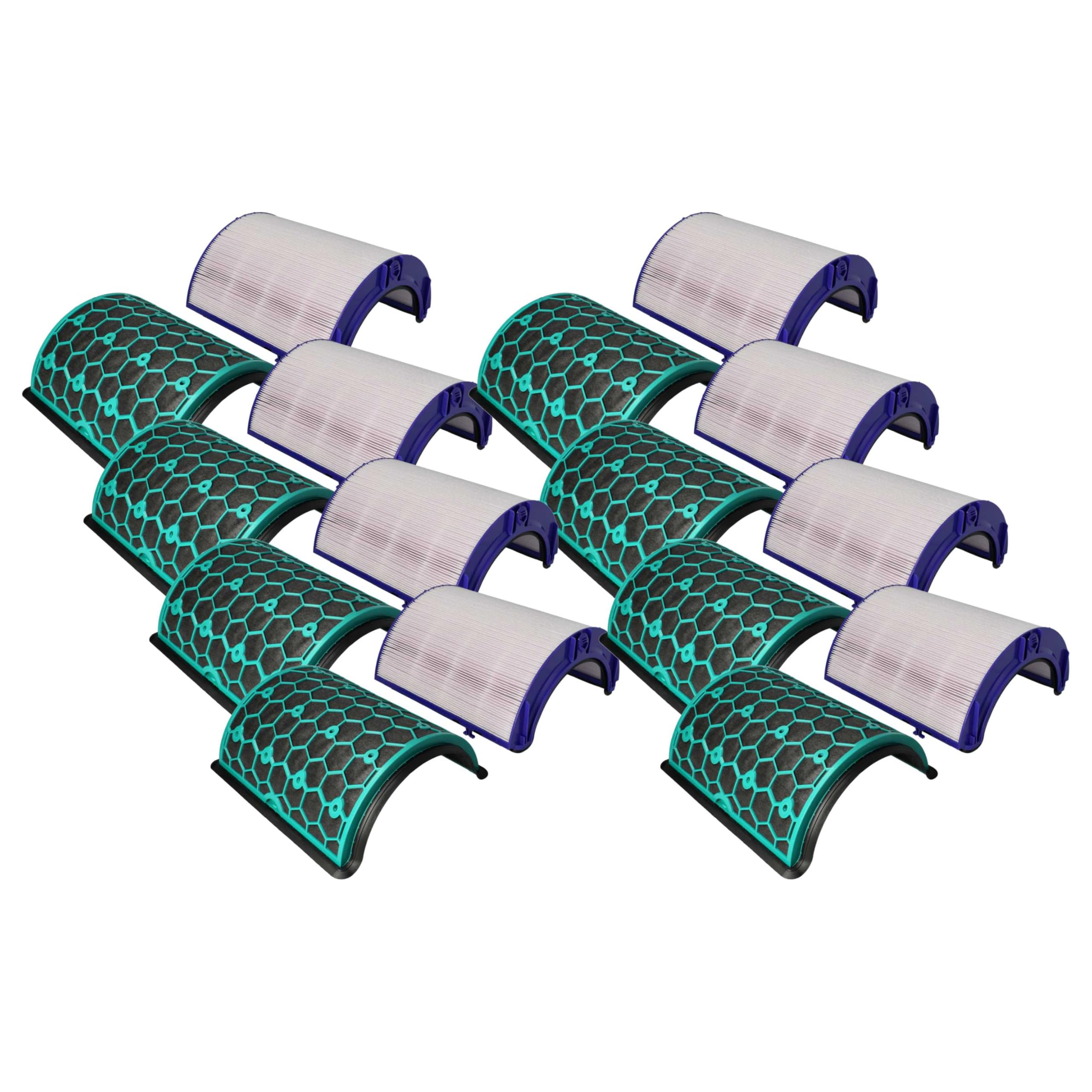 vhbw 8-częściowy zestaw filtrów zamiennych do Dyson 968708-04, 968708-05, 968707-04, 968707-05 do oczyszczacza powietrza, filtr HEPA, filtr z węglem aktywnym