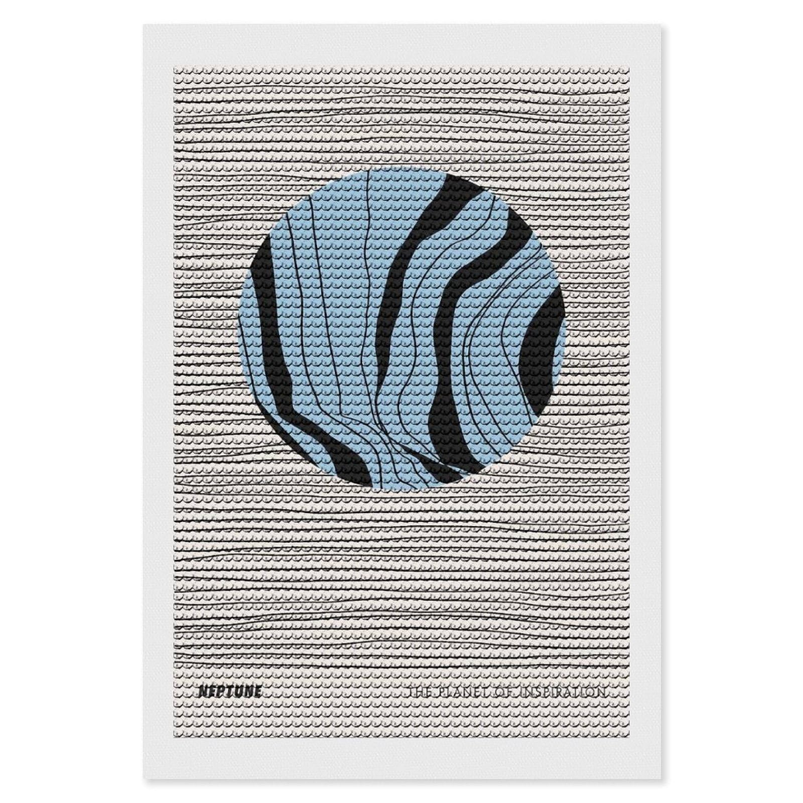 Junmoney Neptune Planet Diamond Painting Canvas Set 8"x12", Satisfying Creative Project, Easy to Follow Symbols, Fun Craft Experience