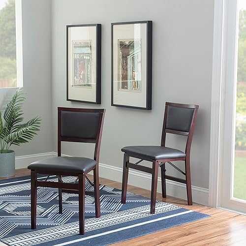 Miniatura 5 de Linon Trina Espresso Pad Back Silla plegable en un juego de dos