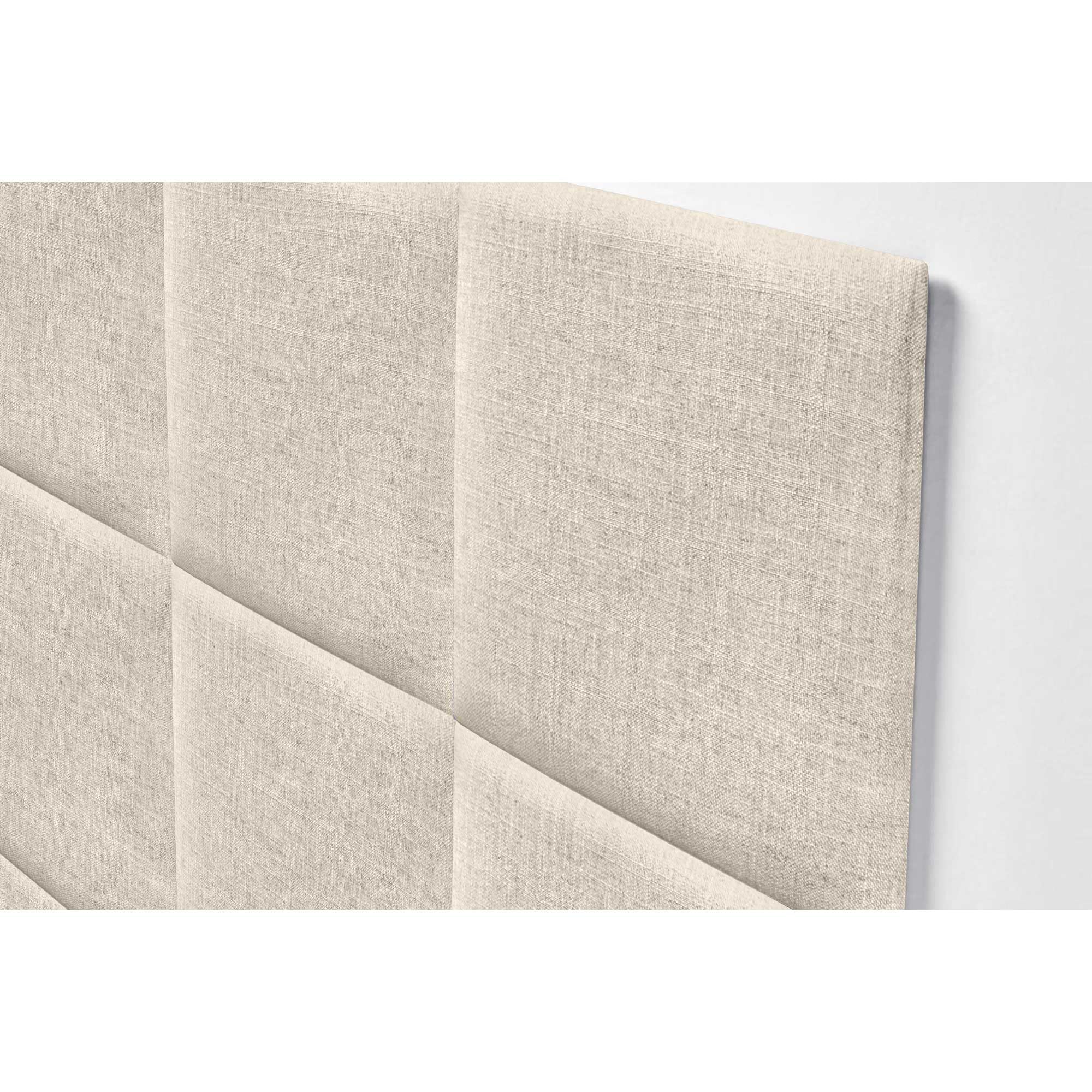 DHOME Cabecero Tapizado Compuesto de Paneles Autoadhesivos Intercambiables de Lino Natural Cama Lujo Dormitorio Acolchado (Beige, 150cm)
