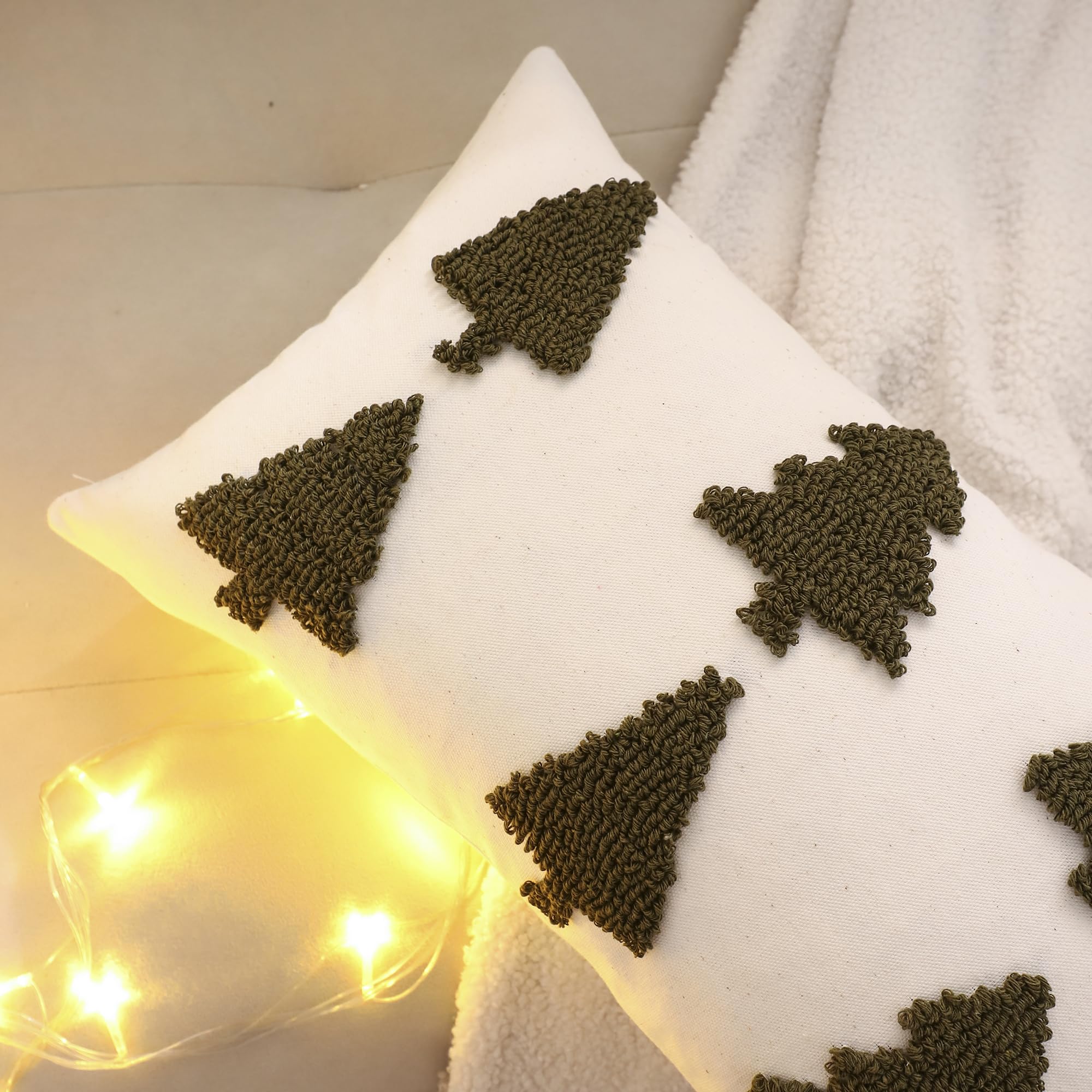 Tosleo Christmas Embroidered Pillow Covers 12 x 20 Inch Set of 2 - Image 4