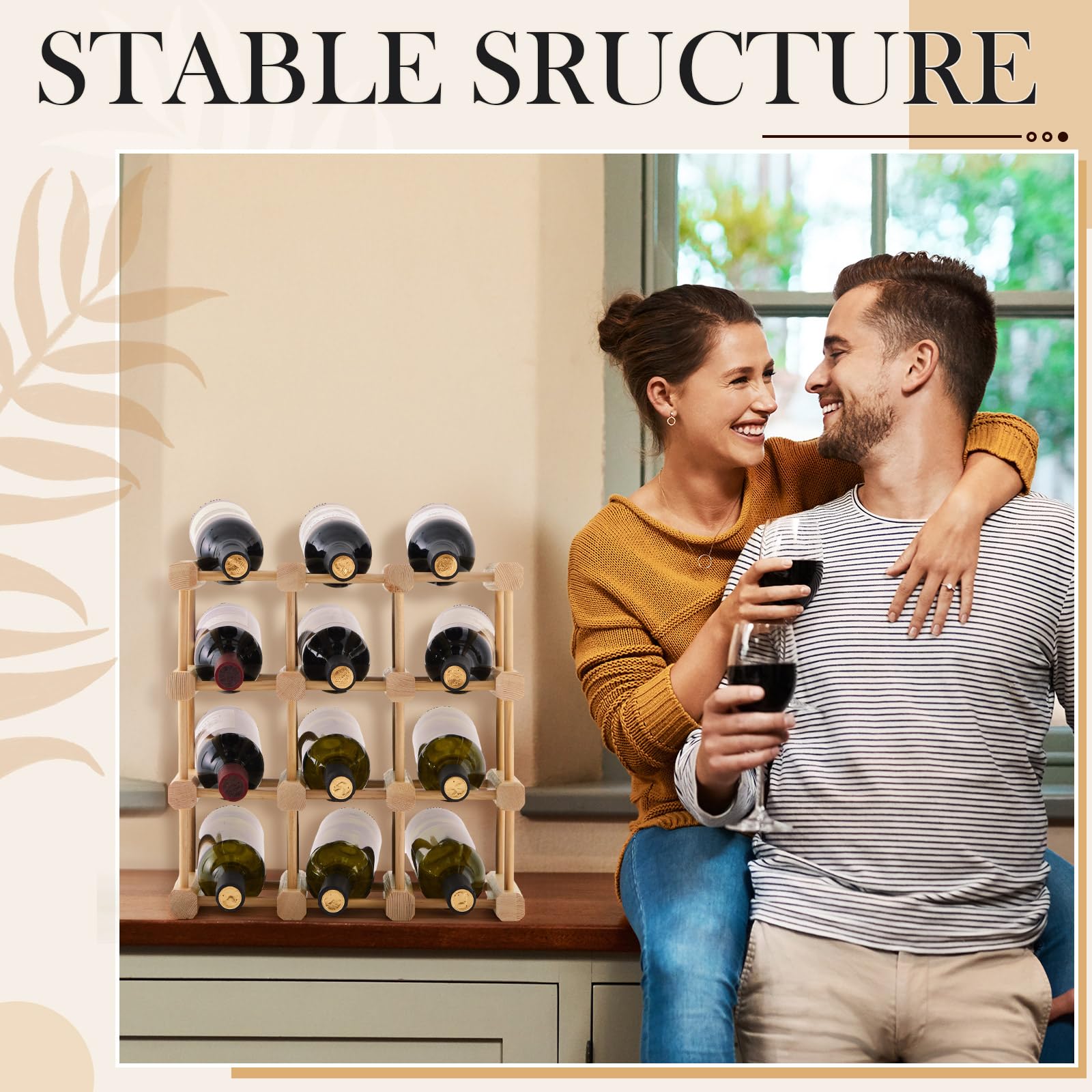 Amazon.com: Juexica 1 Pcs 12 Bottle Wood Wine Rack Stackable