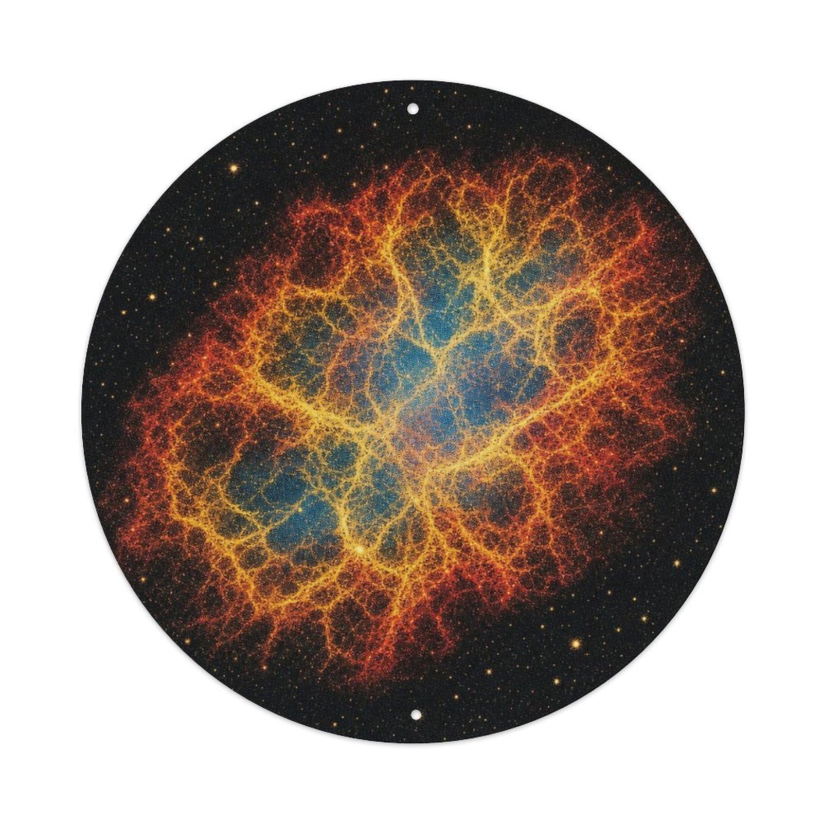 Galaxy Messier 1 Crab Nebula Celestial Astronomy Metal Tin Sign Plaque Wall Decor for Cafe, Man Cave, Club Bar, Office, Home Garden Round Metal Poster 8x8Inch