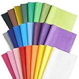 Bobobag 100 Sheets Assorted Multicolor Wrapping Tissue Paper Bulk Wrapping for Christmas Gift Wrapping,Yellow Red Blue Gold Silver Green Orange Pink Purple White Black (Rainbow 25 Colors)