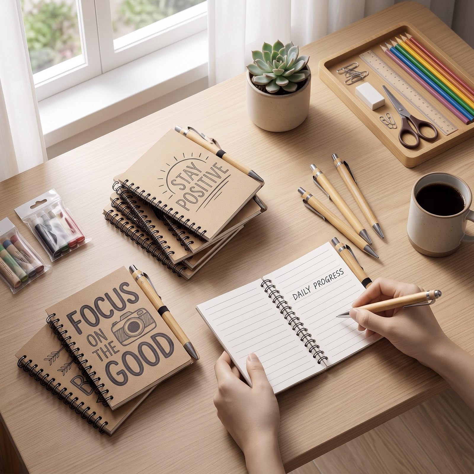 Set di 18 piccoli quaderni ispiratori a spirale con penne, 10 x 14 cm, diari motivazionali, apprezzamento motivazionale, regalo di ringraziamento per colleghi, insegnanti, studenti