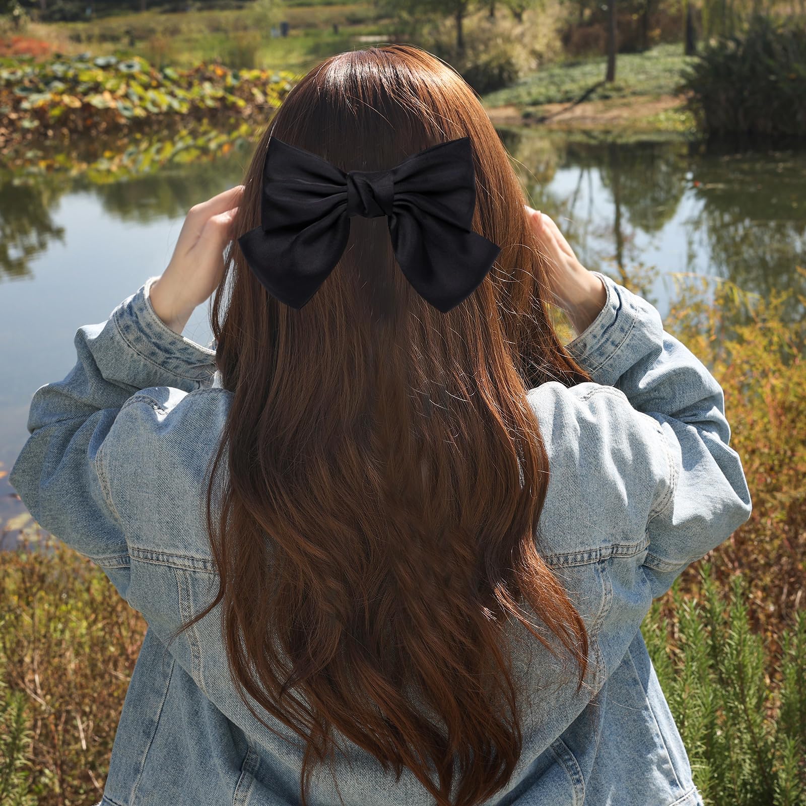 2 Barrette Per Capelli A Fiocco In Raso – Nastro Grande Per Ragazze E Donne – Tema Coniglietto