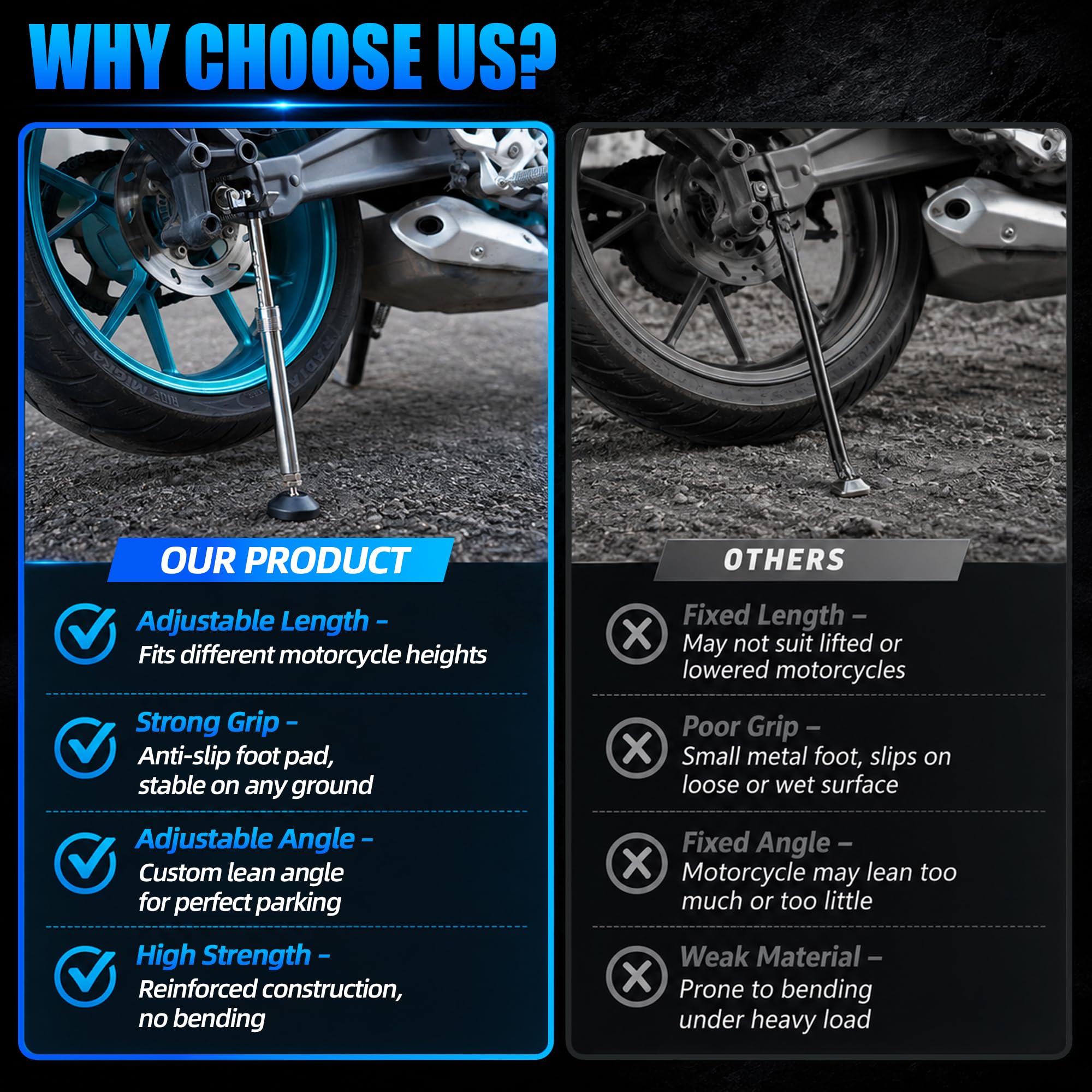 Caballete Moto Soporte para Motocicleta Gato Motocicleta Caballete Rueda Soporte de Cadena Rodillo Limpieza Ruedas Universal para Motocicleta Dirt Pit Bike