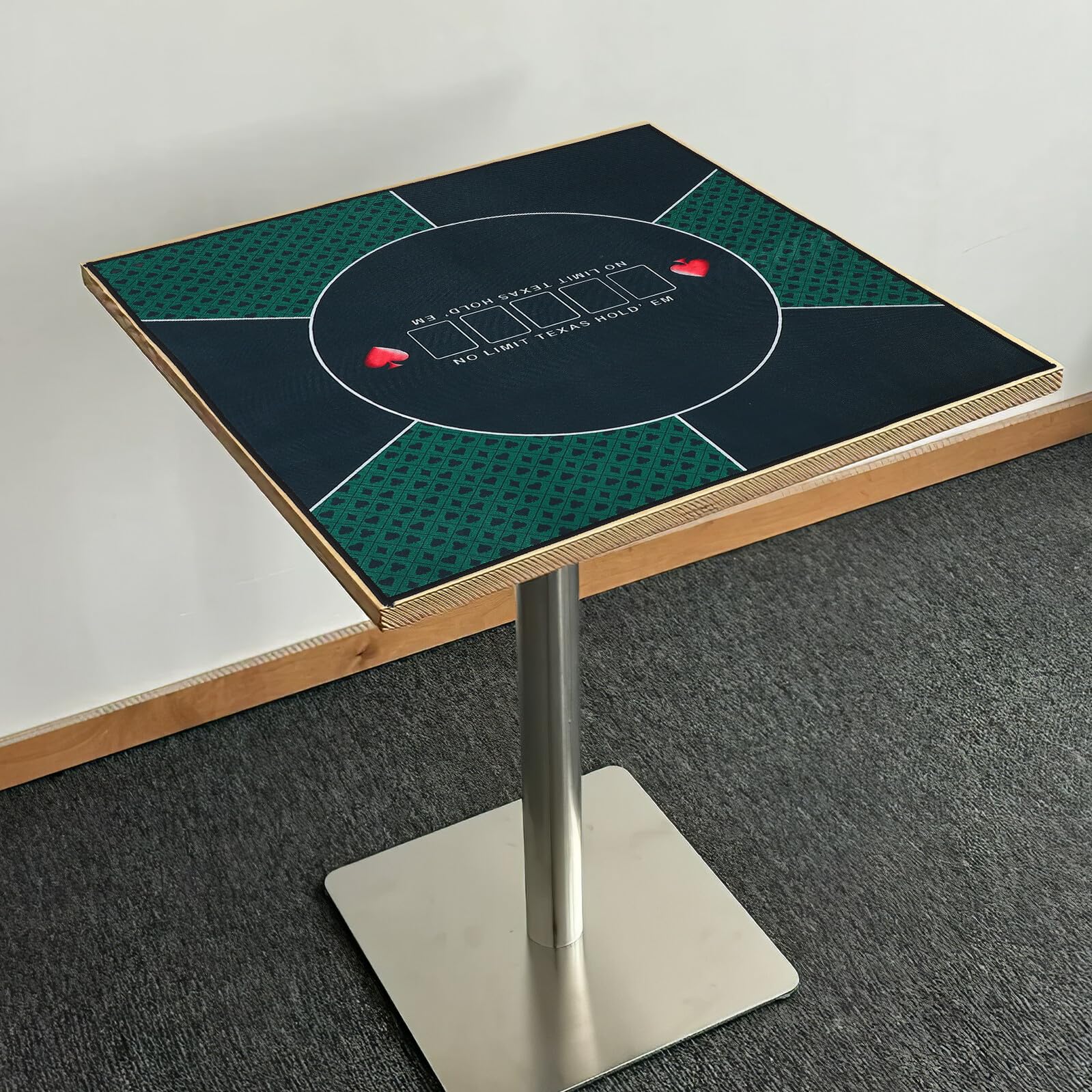 iplusmile Tapis de Poker du Bruit et Facile à Ranger Motif Imprimé Rectangulaire en Tissu Vert pour Tournois de Poker et Soirées