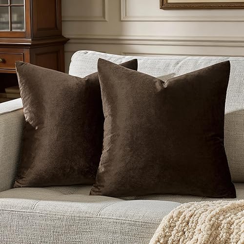 Miniatura 46 de GIGIZAZA Fundas de Almohadas Decorativas de Terciopelo Dorado, Fundas de Almohadas de 18x18 para Sofá, Sillón y Cama, Paquete de 2 Fundas de Cojines