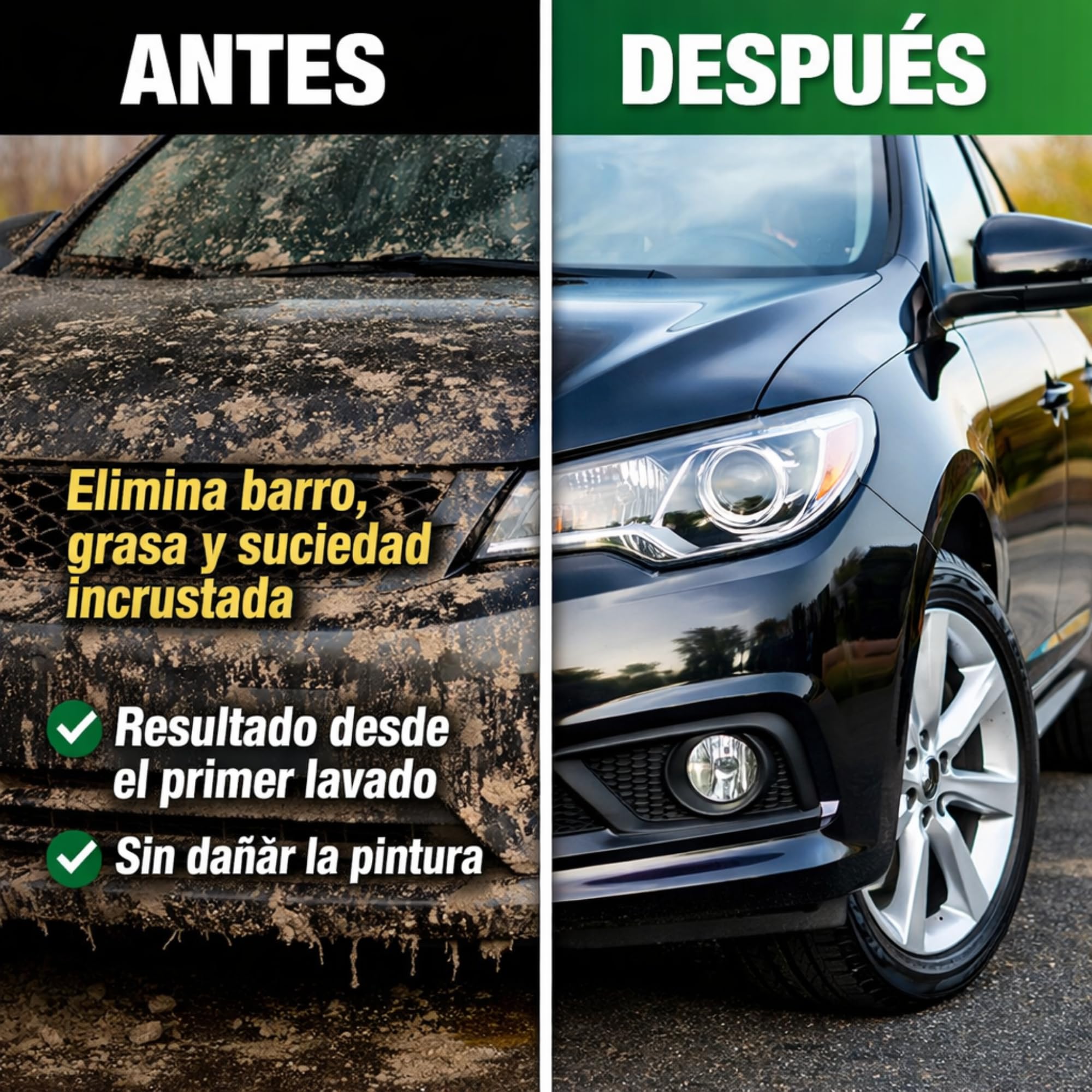 Champú de Carrocería Extra Fuerte 5L – Limpiador Profesional para Coche, Elimina Suciedad Difícil, Espuma Activa, Alto Rendimiento, Elimina Suciedad Incrustada, Acabado Brillante