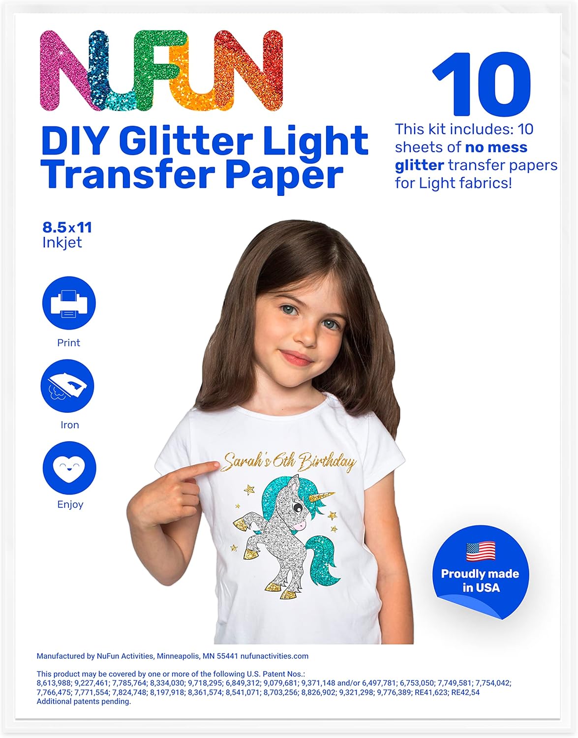 NuFun Activities Printable Ironon Glitter Light Heat