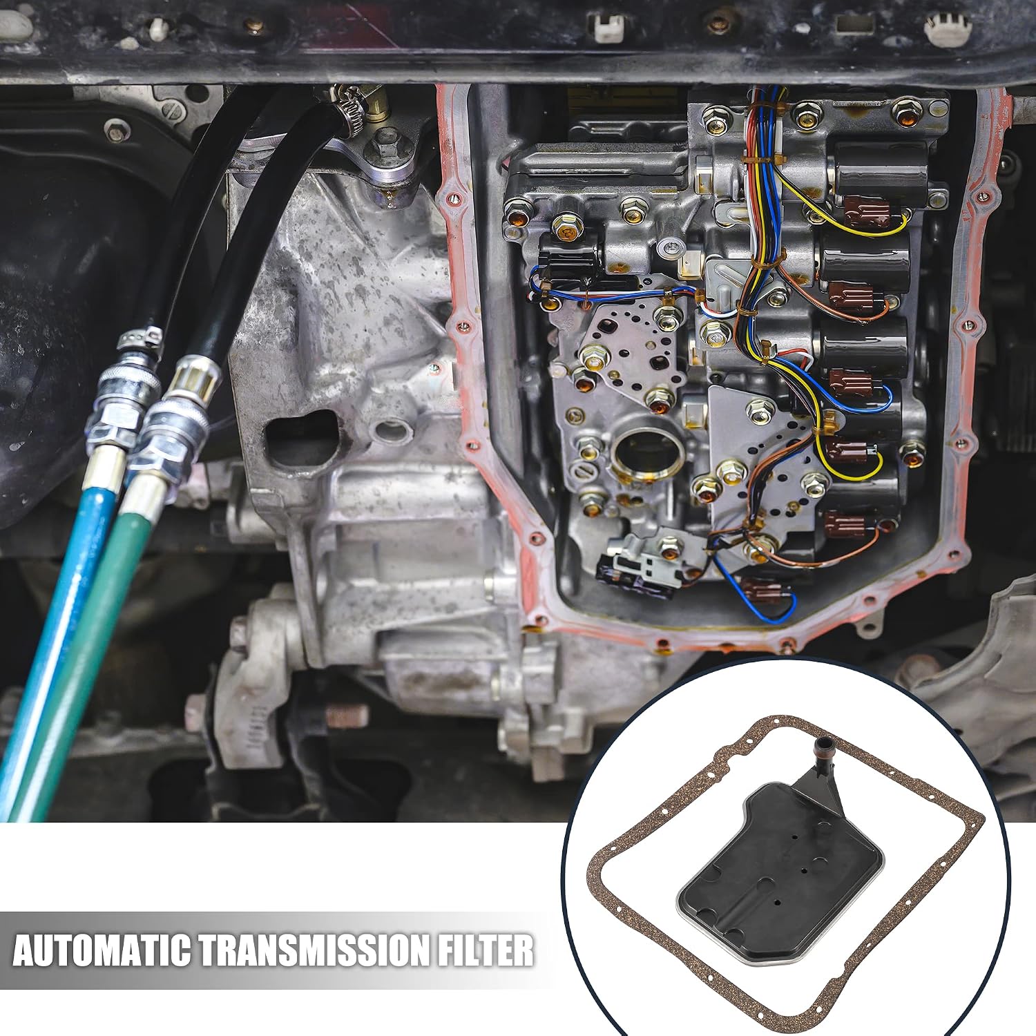 X AUTOHAUX Automatic Transmission Filter Oil Pan Gasket Kit for Chevrolet Camaro 4L60E 4L80 4L90 24200796 8685774 8681082 8685950 24229186