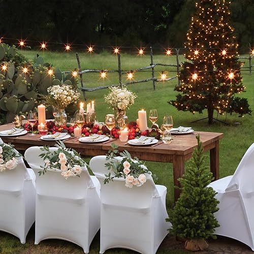 Vista 15 de LEBENGURU Fundas plegables de elastano elástico para sillas plegables, 30 unidades, protector universal elástico ajustable para bodas, fiestas